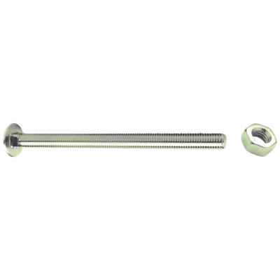 MetalMate Cup Sq Hx BZP M8x150 Gr4.8 DIN603/555 Bx 10